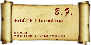 Belák Florentina névjegykártya